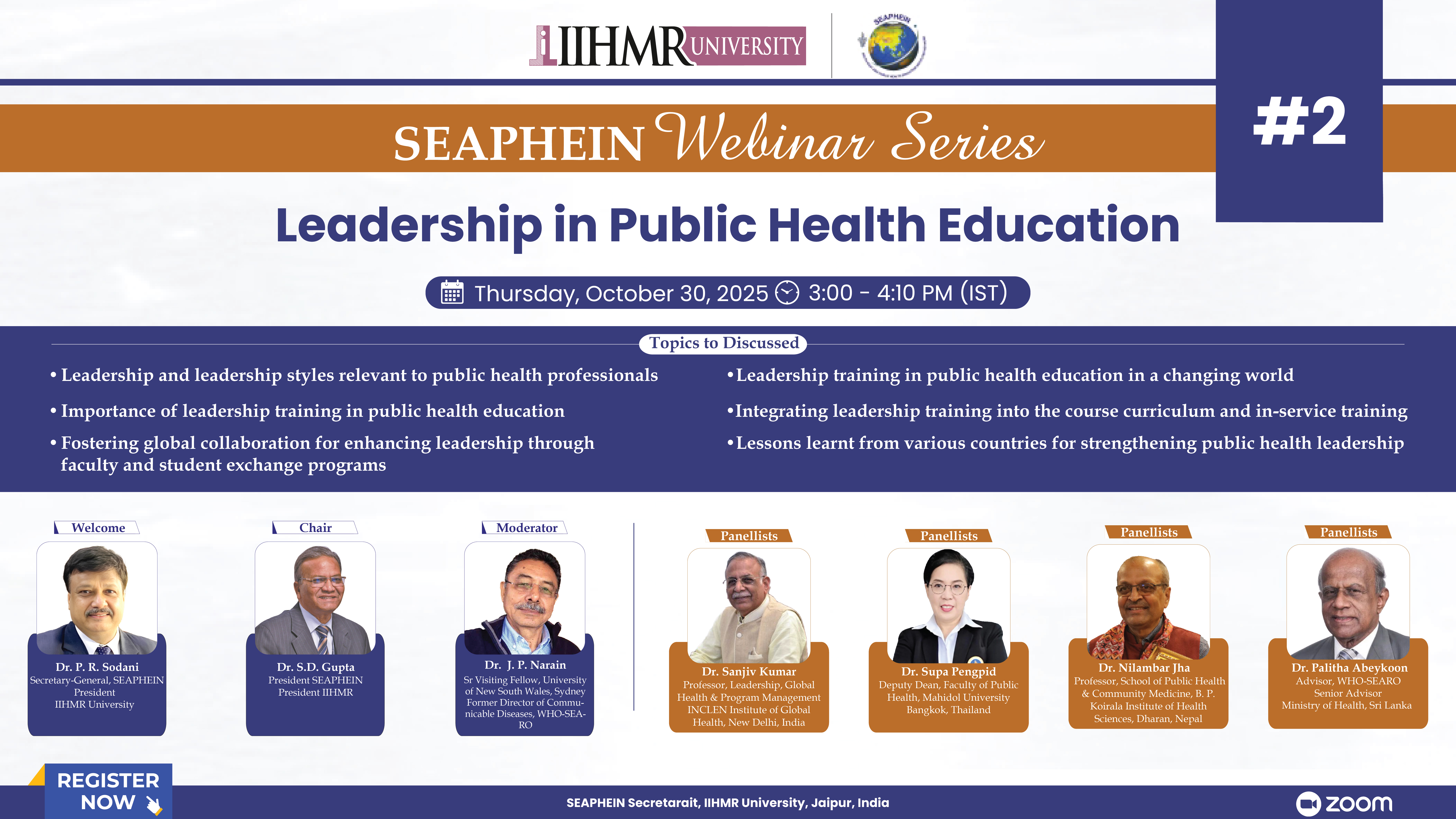 Webinar Banner - Leadership in Public Health Education